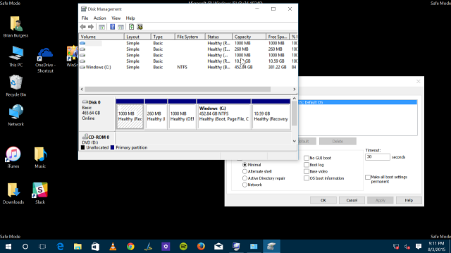 Windows 10, запущенная в безопасном режиме