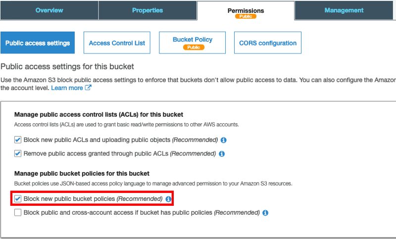 Public Access Settings