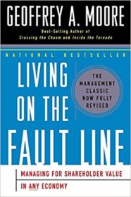 Книга ««Living on the Fault Line» — Geoffrey A. Moore</p>
<p>Strategies to raise company value.» Обложка книги «»
